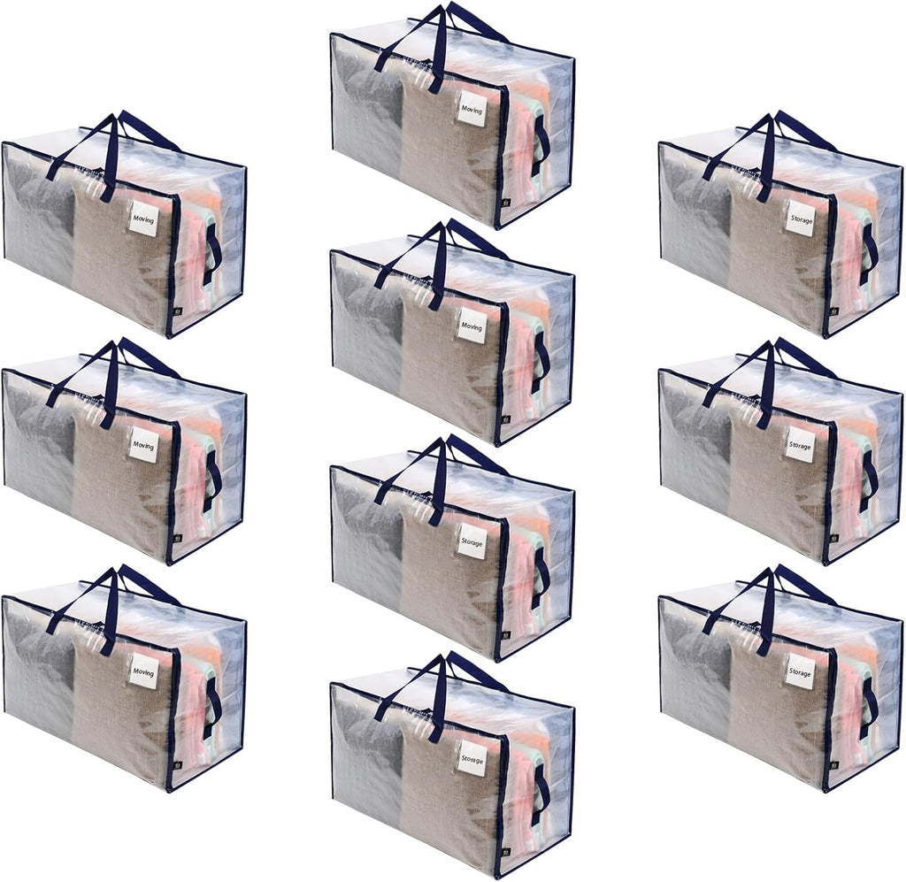 VENO 10 Pack Moving and Storage Bags, Heavy Duty, Alternative to Moving Boxes, Large Packing Totes