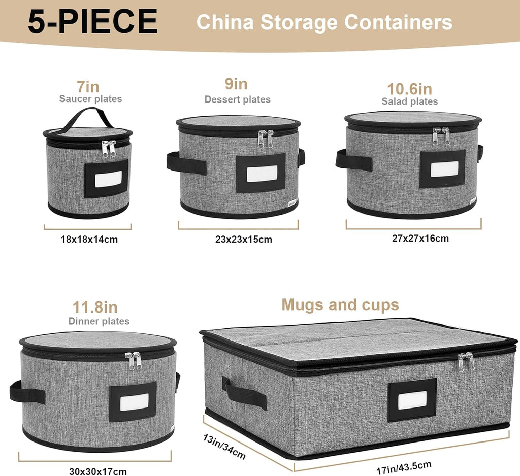 homyfort China Storage Containers, Hard Shell for Plates, Moving Boxes for Dishes, Cups, Mugs