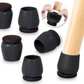 Ezprotekt 24 Pcs Round Silicone Chair Leg Floor Protectors for Wood Floors, Felt Furniture Pads