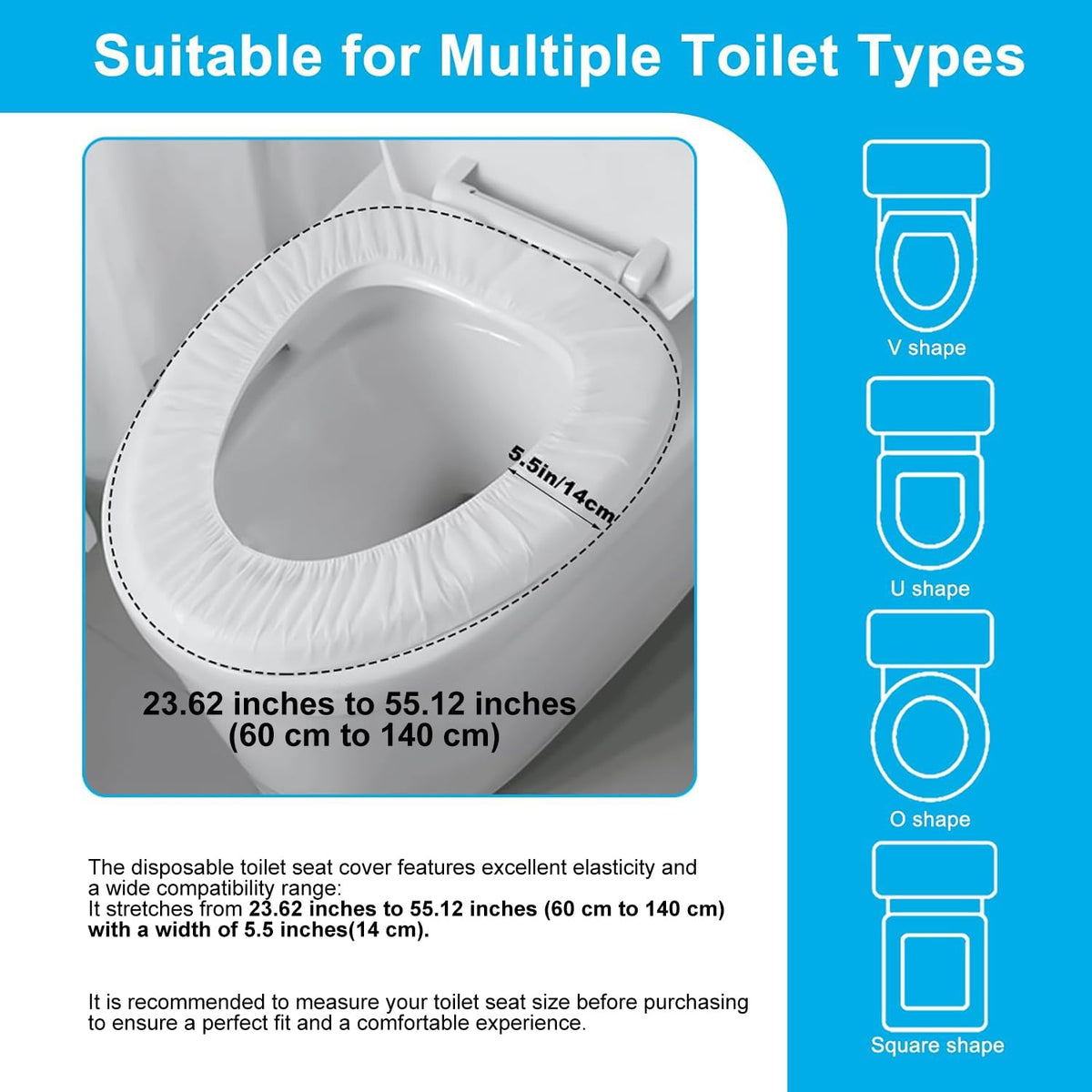 100 Pack Disposable Toilet Seat Cover Waterproof Non-Woven Fabric, Disposable Toilet Seat Covers