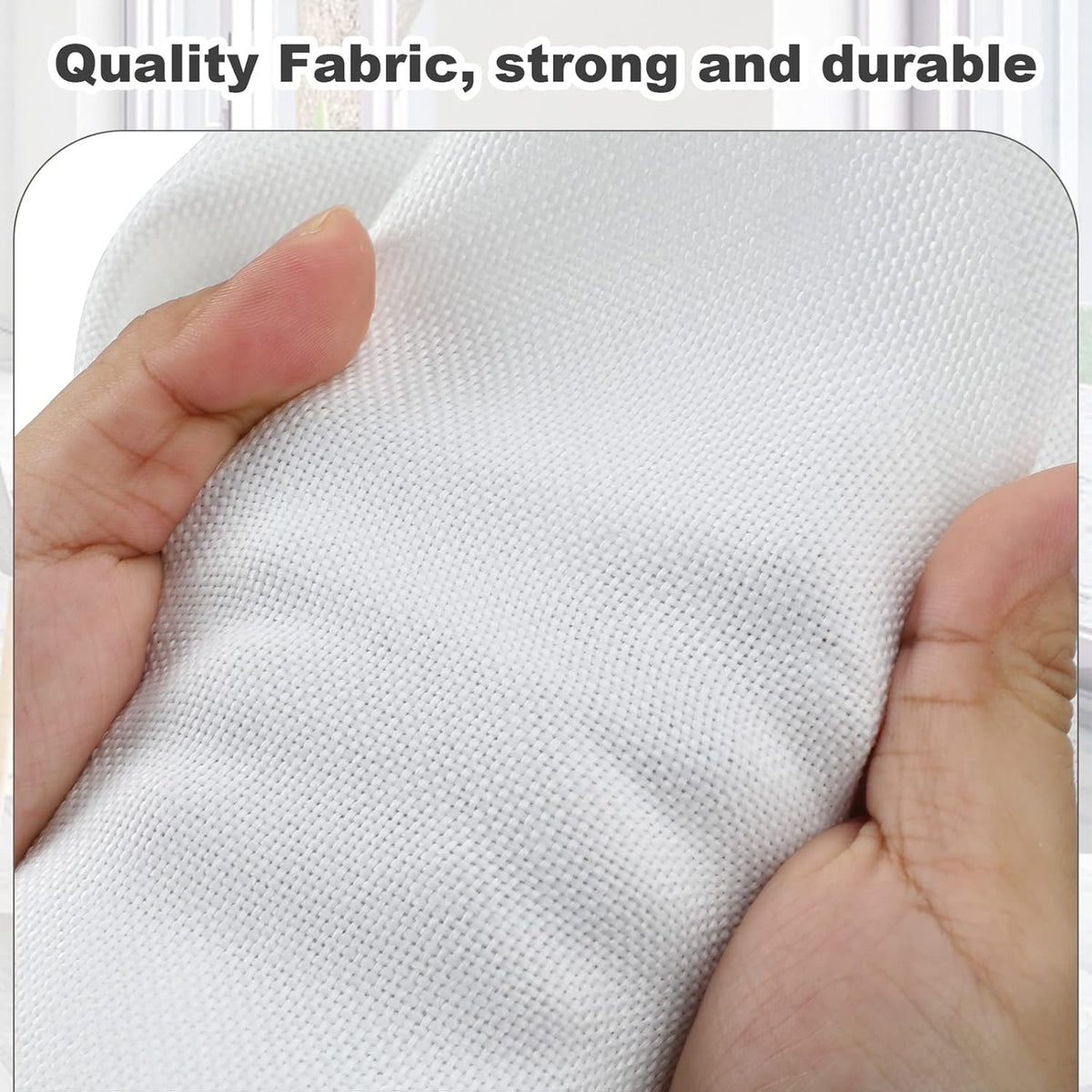 Large 17" 36 Quart Collapsible Stackable Storage Bins with Lids, 3 Packs White Linen Fabric Closet