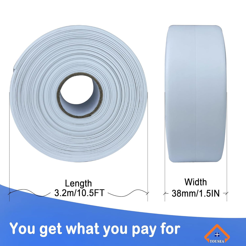 White Caulk Tape for Bath & Kitchen,Caulking Tape for Bathroom Caulking White Self Adhesive Caulk