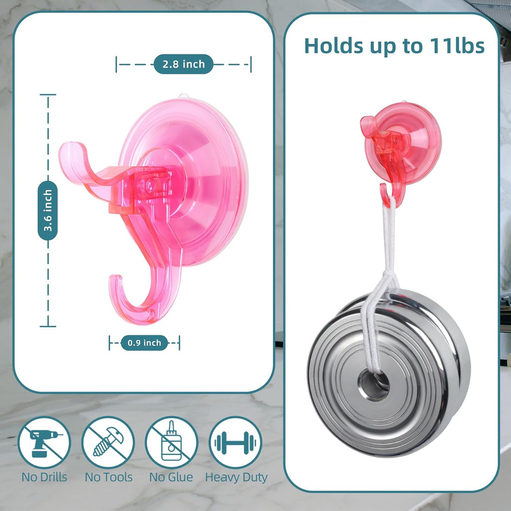 Antimbee 3 Pack Suction Cup Hooks, Clear Suction Cup Hanger, Removable Small Suction Cups for