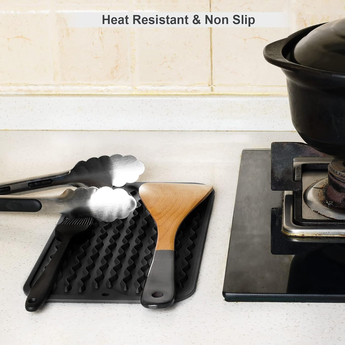 ZLR 2 Pcs Silicone Dish Drying Mats for Kitchen Counter, Eco-Friendly Fast Dry Dish Mat, Easy Clean