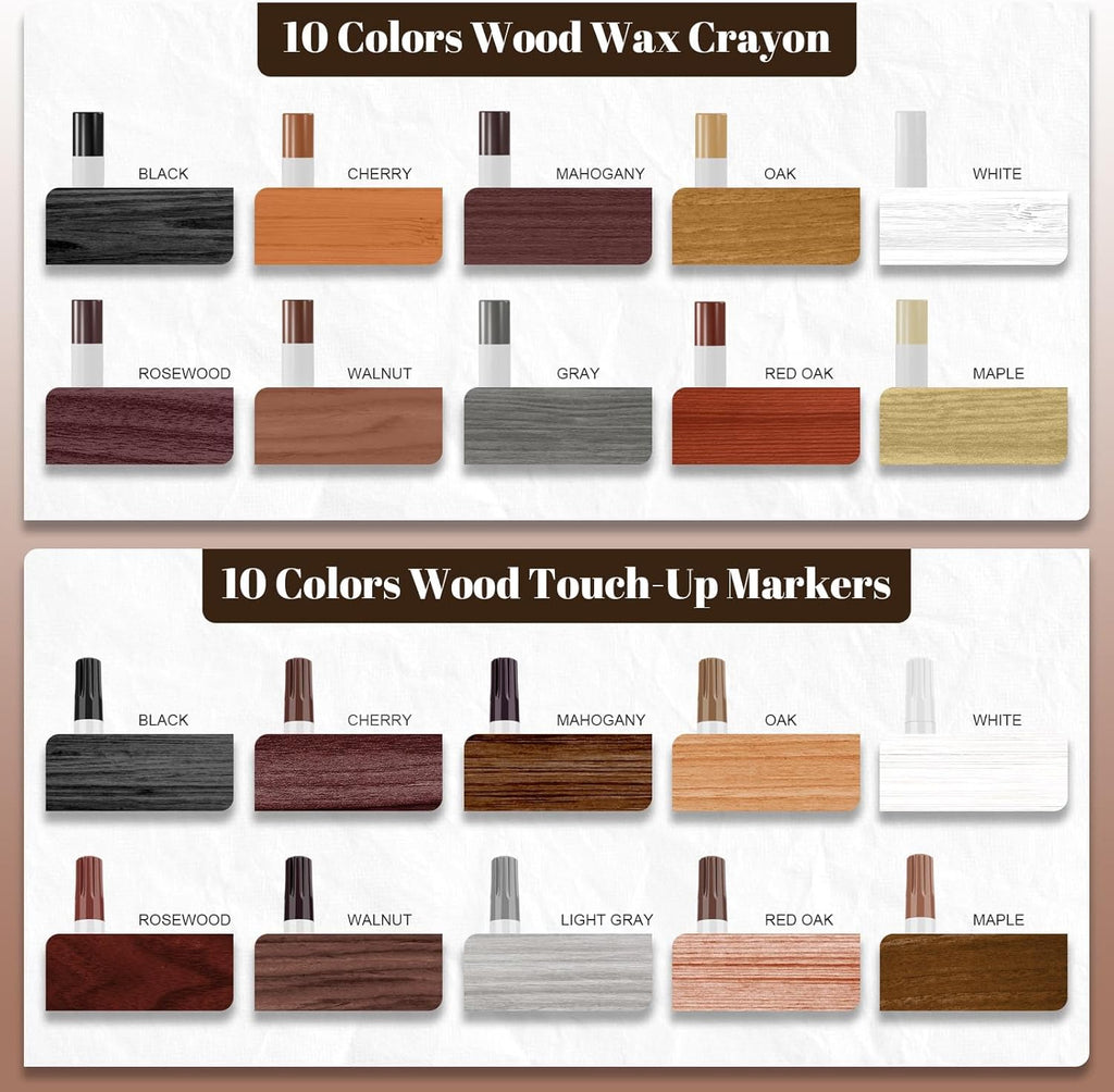 20 Colors Wood Filler Sticks Furniture Markers Touch up,Fill Putty Stick for Repair Furniture