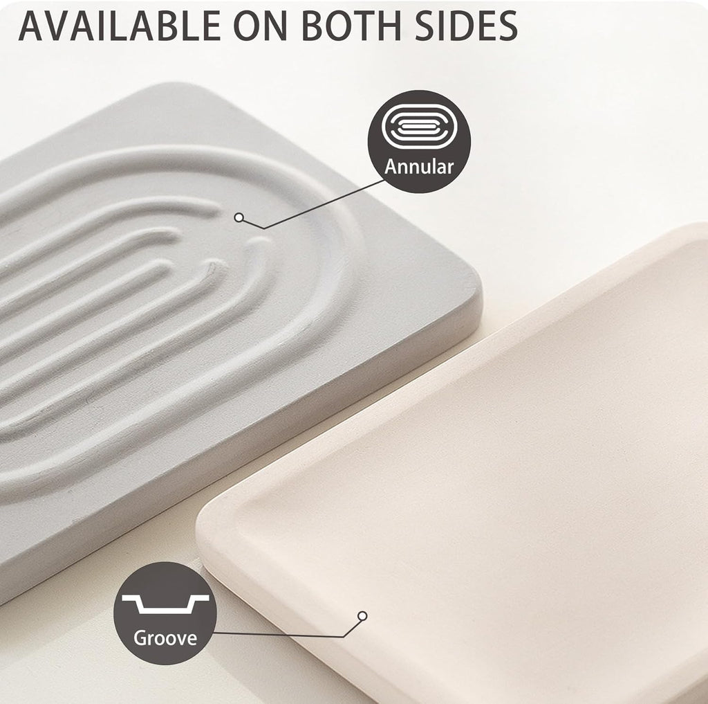 Diatomite Soap Dish for Kitchen Organizer, Quick Dry Sink Caddy Holder for Sponge, Brush
