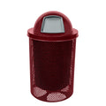 COATEDOUTDOORFURNITURE RDT-P-BUR Heavy Duty Round Trash Receptacle with Dome Top, Liner Included