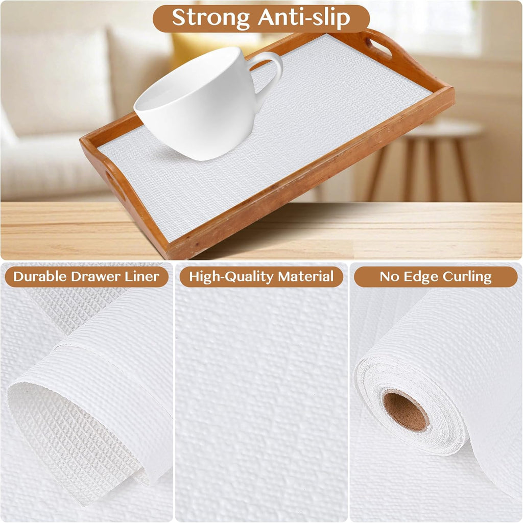 Non-Adhesive Shelf and Drawer Liner for Kitchen Cabinets, 12 in x 10FT Strong Non-Slip Cabinet