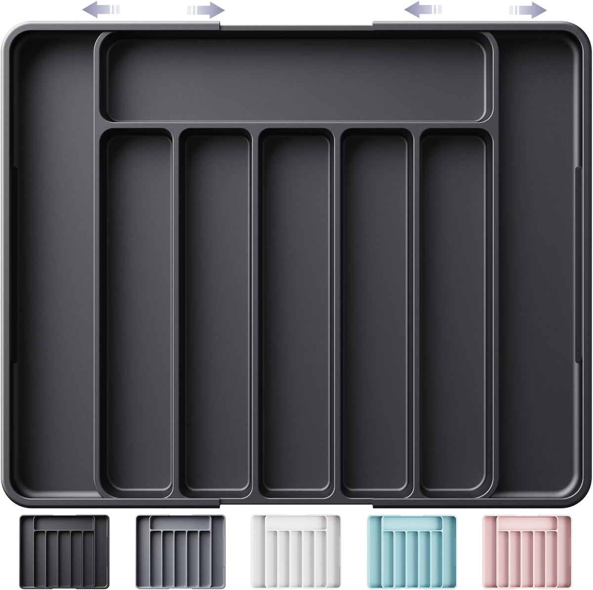 Kitsure Cutlery Drawer Organiser for Kitchen - Adjustable Cutlery Tray for Effortless Utensil
