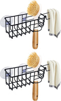 Sponge Holder with Dish Cloth Hanger for Kitchen Sink, in-Sink Caddy Organizer with Suction Cups &