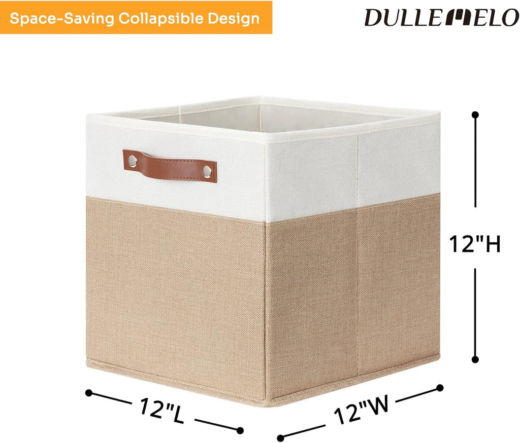 DULLEMELO Cube Storage Bins,12 x 12 x 12 inch Fabric Storage Cubes for Organizing,Collapsible