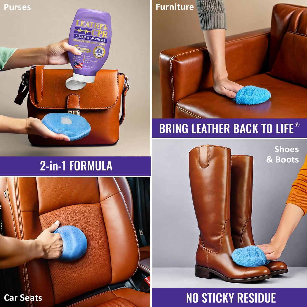 Leather CPR Leather Cleaner And Conditioner - Leather Conditioner For Couch, Leather Conditioner