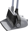 MR.SIGA Broom and Dustpan Set with Adjustable Long Handle, Upright Combo for Floor, Cleaning Lobby
