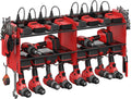 CCCEI Set Power Tool Organizer Wall Mount with Charging Station. Garage 8 Drills Storage Shelf with