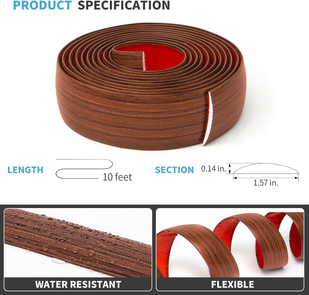 Art3d 10 FT Self Adhesive Vinyl Floor Transition Strip, Laminate Floor Strip Floor Flat Divider