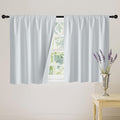 RYB HOME 100% Blackout White Short Curtains, Thermal Insulated Total Room Darkening Noise Reducing