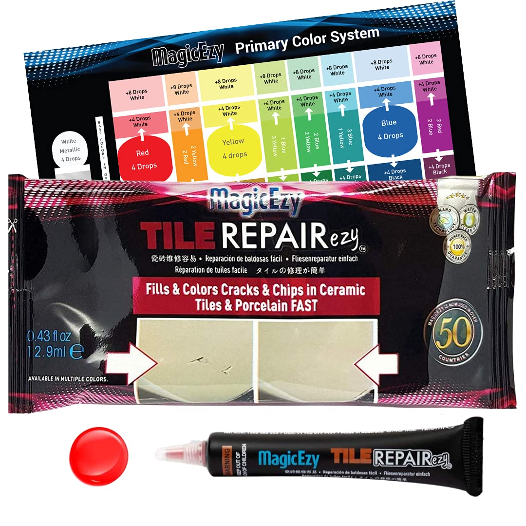 MagicEzy Tile Repair Kit: Porcelain Repair Kit - Ceramic Tile Repair Kit - Mix and Match Colors