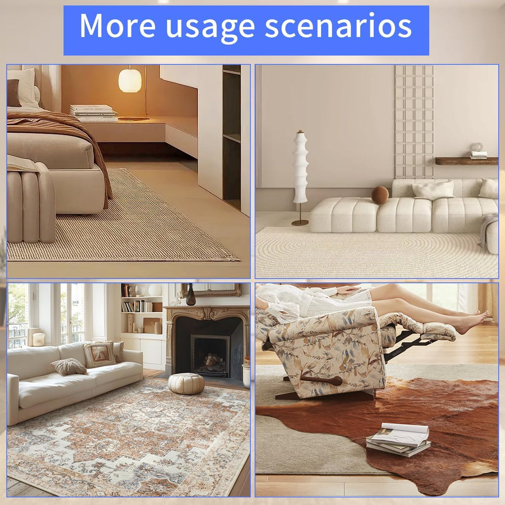 Extra Large Area Rug Cushioned Carpet Pad, 3x5 Ft, Thick Felt Pad for All Floors, Keeps Rug in