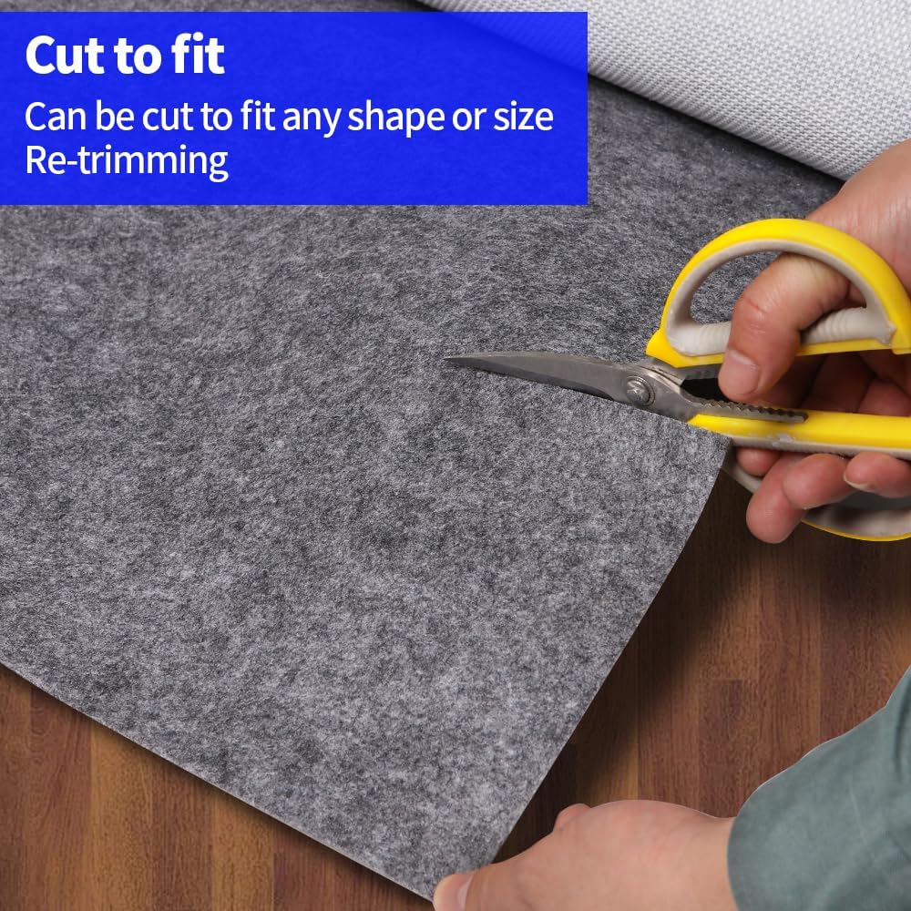 100% Waterproof Non-Slip 1/4” Extra Thick 5x7 ft Rug Pad for Large Area Rugs Durable Felt Floor