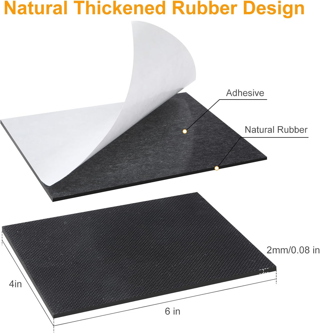 CHUNZEXI Non Slip Furniture Pads 4 PCS 6" x 4", Heavy Duty Rubber Grippers for Furniture Legs, Anti