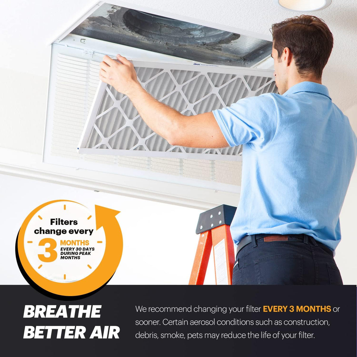 BNX TruFilter 18x20x1 Air Filter MERV 11 (6-Pack) - MADE IN USA - Allergen Defense Electrostatic