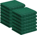 Homaxy 100% Cotton Terry Kitchen Towels(Dark Green, 13 x 28 inches), Checkered Designed, Soft and