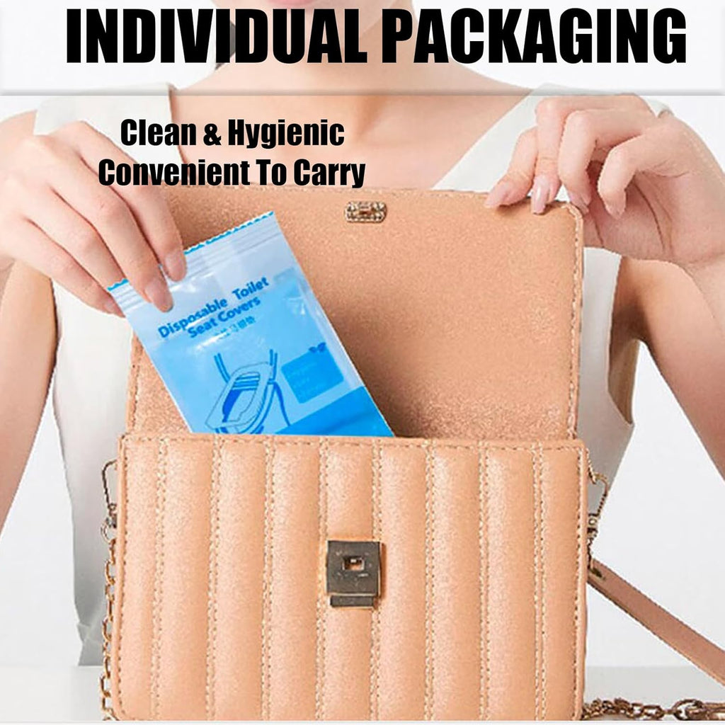 50 Pack Toilet Seat Covers Disposable 16x24 Inch XL Portable Toilet Liners Travel Seat Cover for