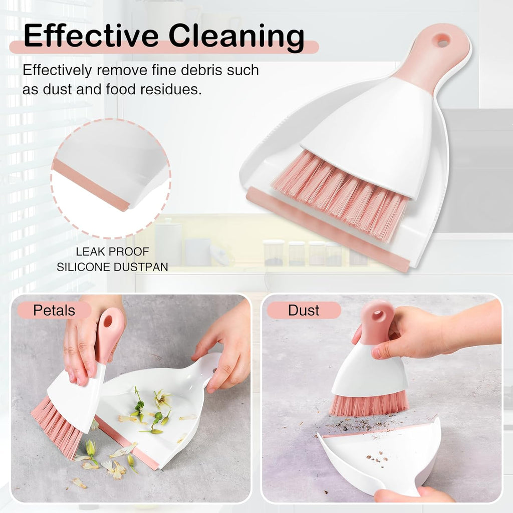 NACENA Mini Dustpan and Brush Set, Small Broom and Dustpan Set Dust Pan and Mini Hand Broom Dustpan