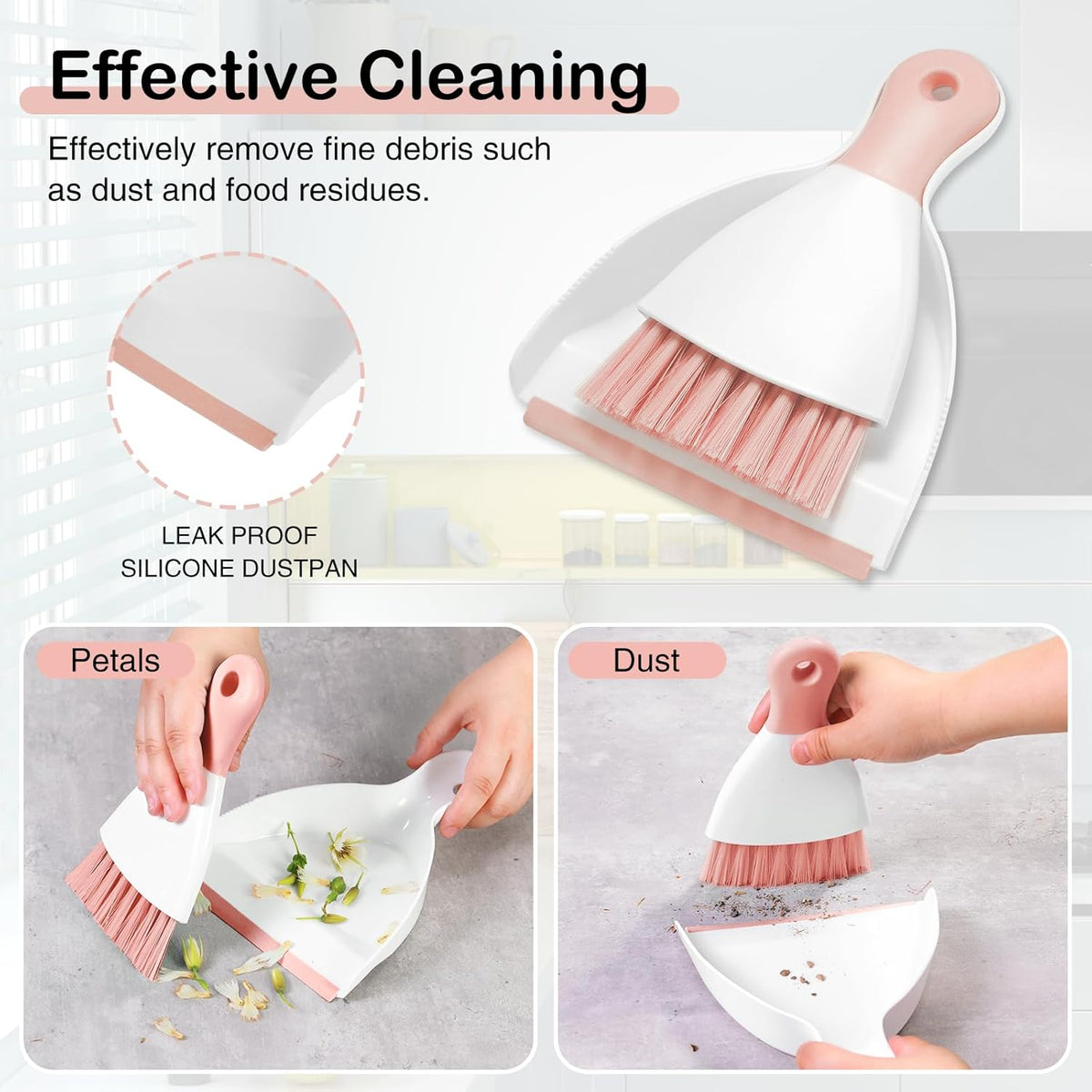 NACENA Mini Dustpan and Brush Set, Small Broom and Dustpan Set Dust Pan and Mini Hand Broom Dustpan
