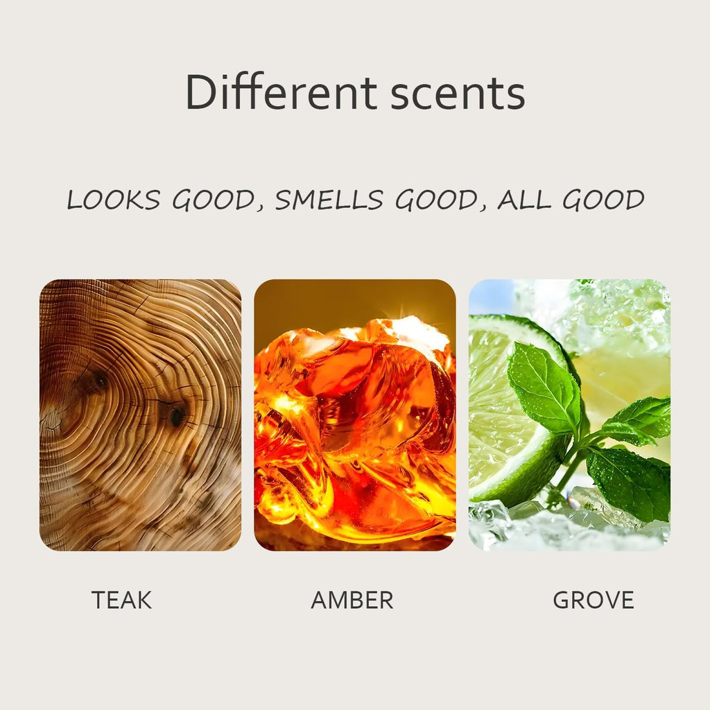 Amber Air Freshener, Stone Scent Starter Kit, Odor Eliminator - Car Visor Clip (Pack of 1 - Amber