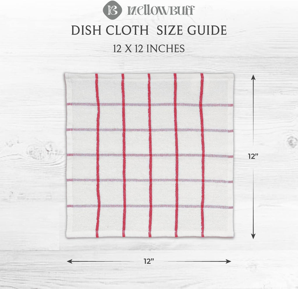 100% Cotton Terry Dish Cloth & Dish Towel, 6 Pack, Super Soft and Absorbent Kitchen Towels, Perfect