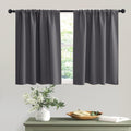 RYB HOME Short Curtains Gray Half Window Curtains for Bedroom, Privacy Curtain Tiers for Windows