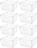 Clear Extra Large Plastic Storage Bins, Perfect for Pantry Organizers and Storage Containers Fridge