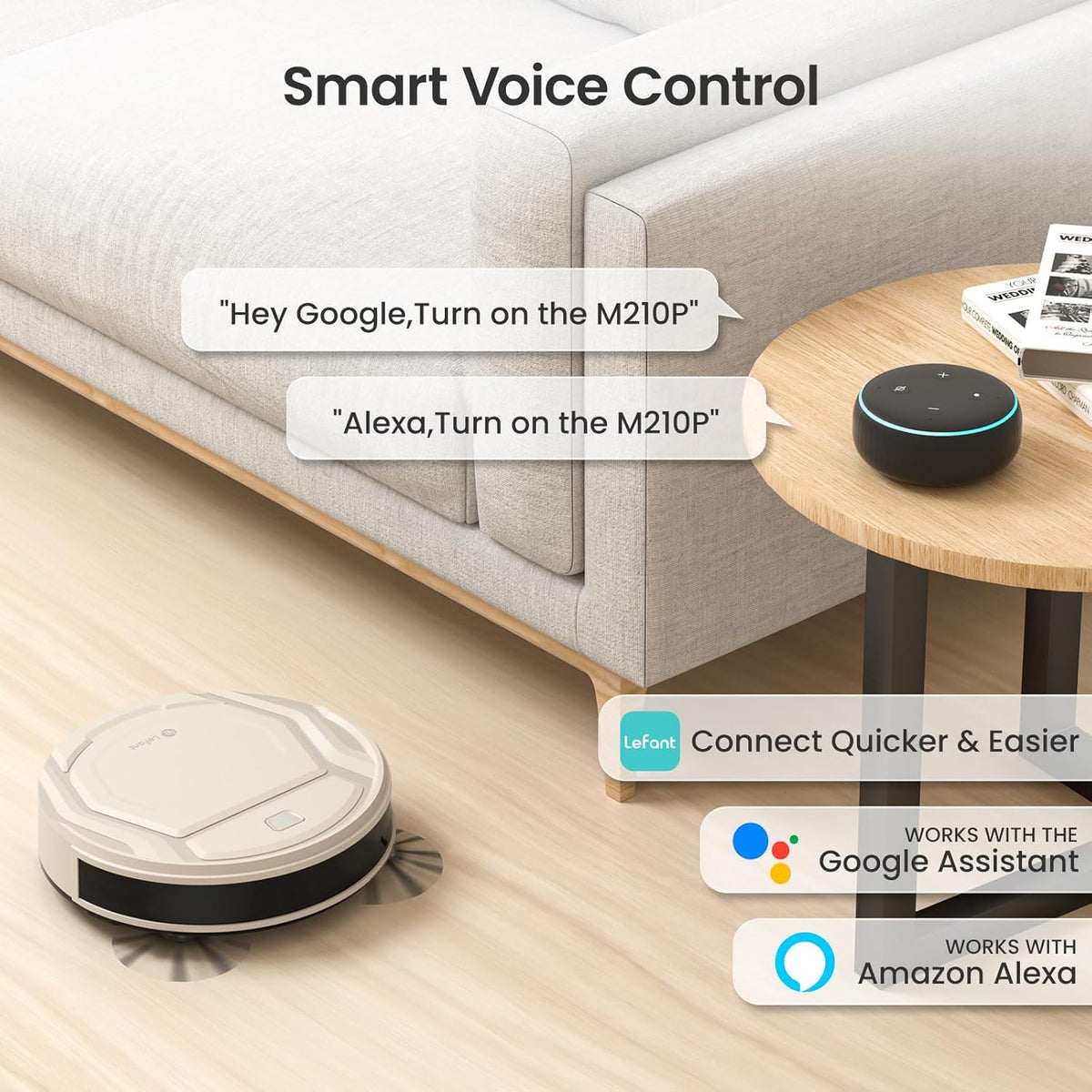 Lefant M210 Pro Robot Vacuum Cleaner,Easy to Use,120 Mins Runtime,6 Cleaning