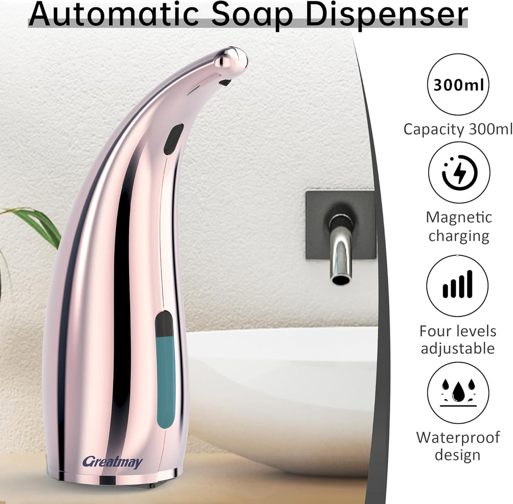 Adjustable Automatic Soap Dispenser Touchless, 4 Adjustable Levels Touchless Sensor Liquid Soap