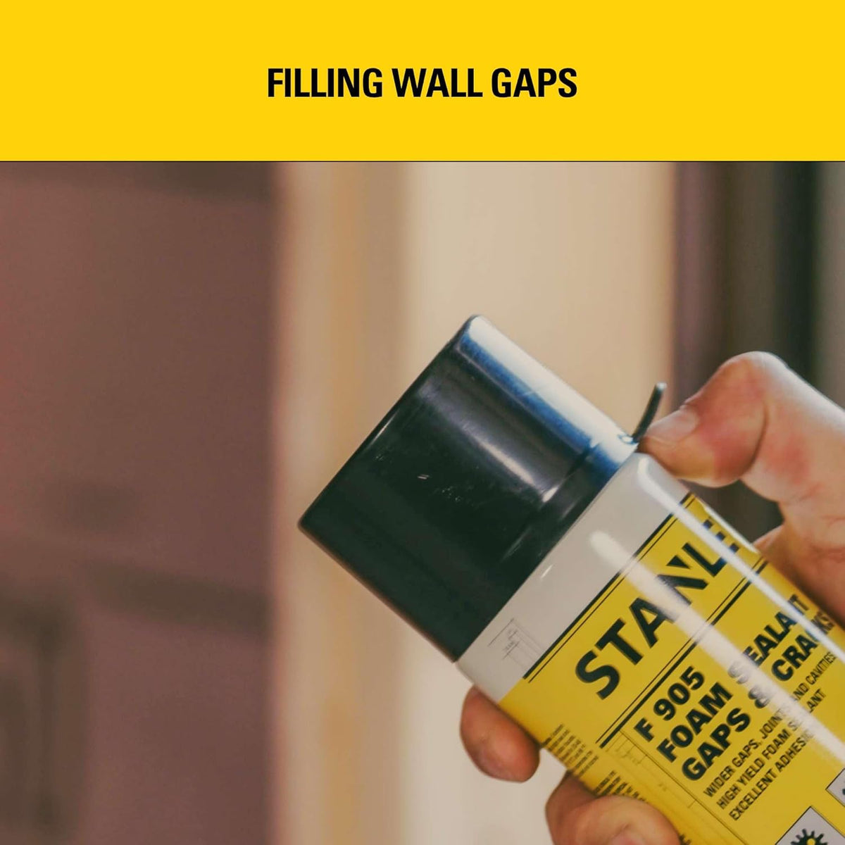 Stanley F905 Gaps & Cracks Sealant (1x12 Oz.) – Polyurethane Spray Foam Insulation for Window &