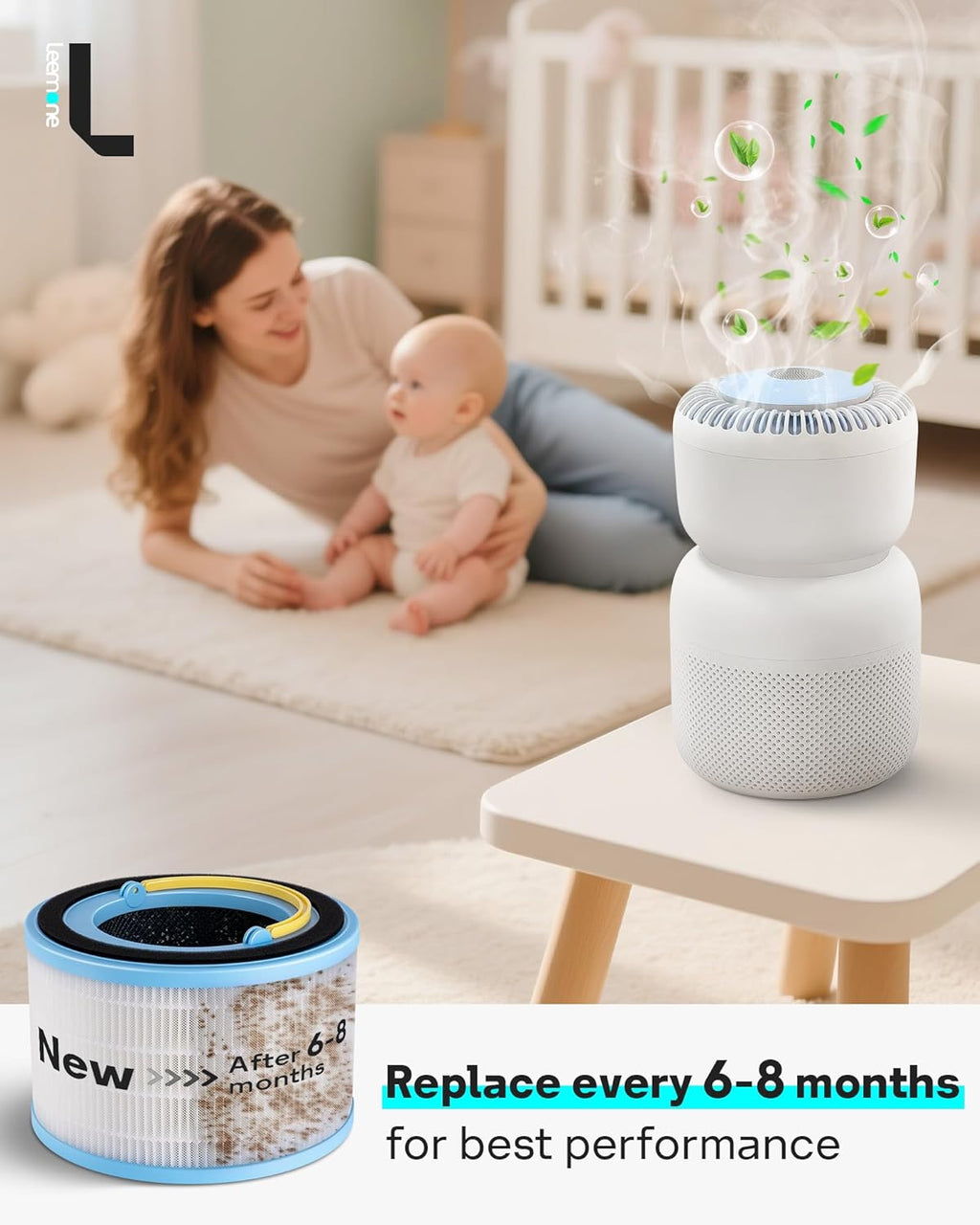 Leemone Sprout Air Purifier Replacement Filter Compatible with LEVOIT Air Purifier for Baby