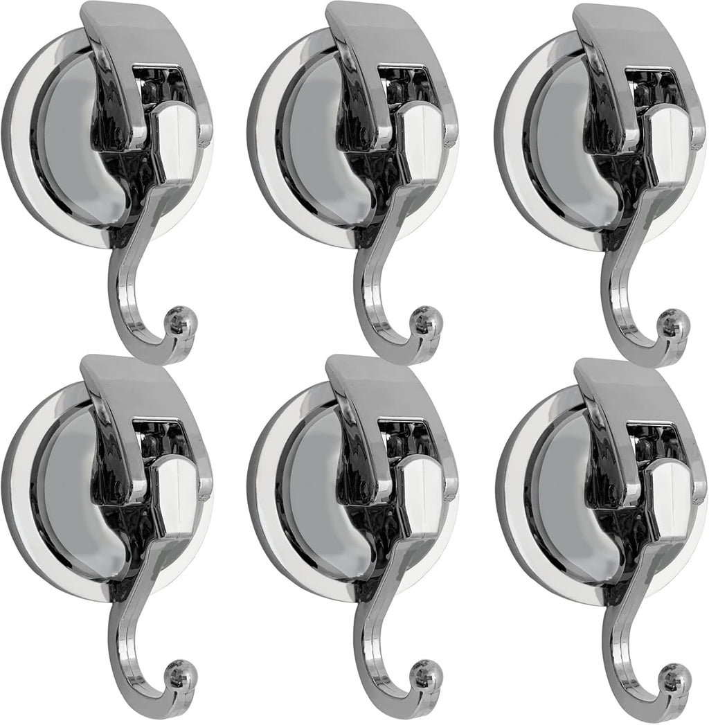 Heavy Duty Suction Cup Hooks for Shower, Bathroom Robe - Vacuum Glass Hooks, Reusable, No Hole