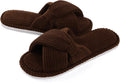 Evshine Summer House Slippers for Women Corduroy Cross Bow Indoor Slippers Open Toe Slip On Bedroom