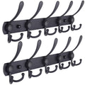 Dseap Coat Rack Wall Mounted - 5 Tri Hooks, Heavy Duty, Stainless Steel, Metal Coat Hook Rail for