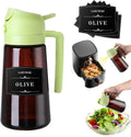 2-in-1 Glass Oil Dispenser & Sprayer - 16oz/470ml Leakproof Olive Oil Sprayer Bottle for Cooking