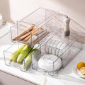 PeJeyiee Clear Stackable Refrigerator Organizers and Storage Drawers - Pull-Out Fridge Bins with