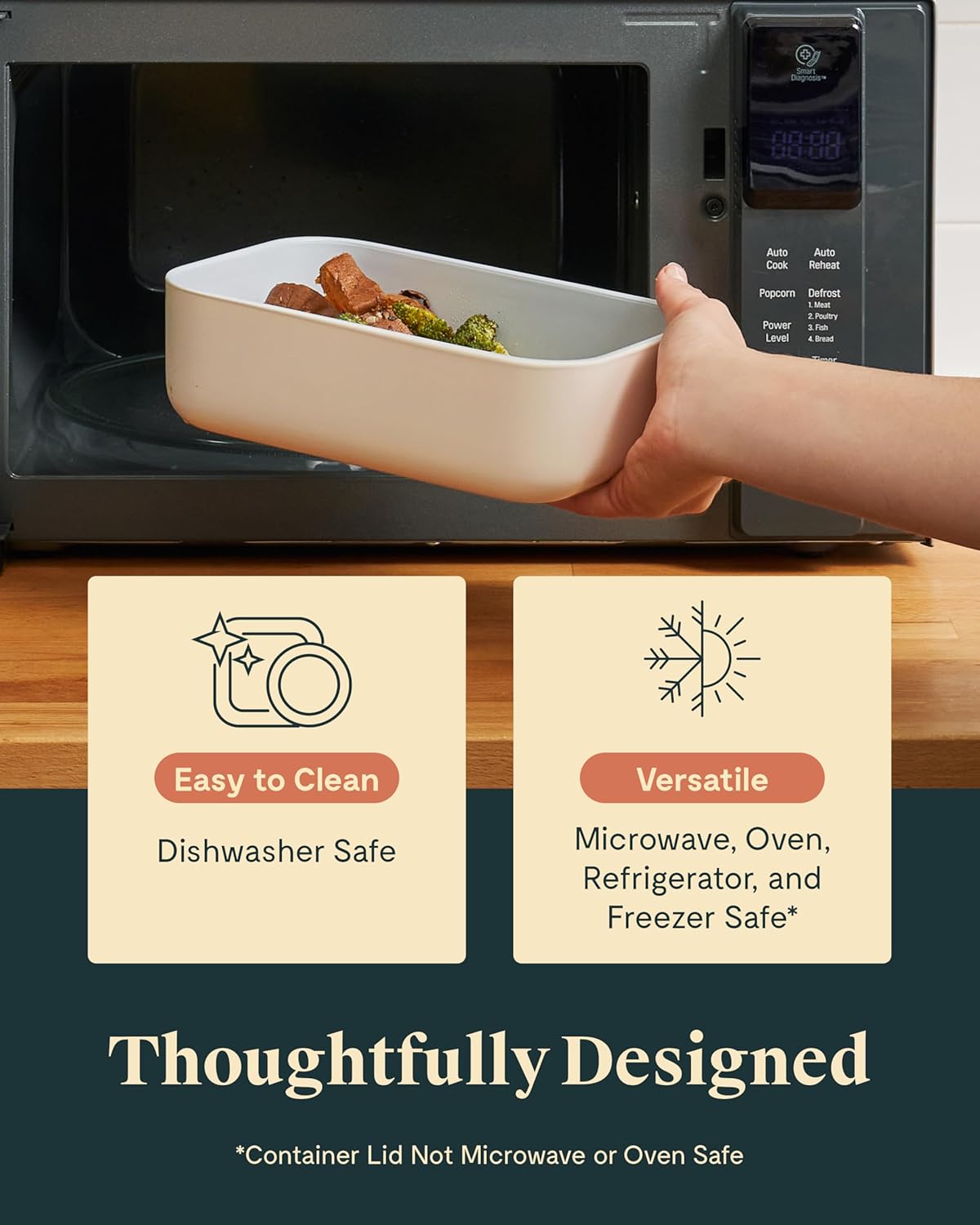 Caraway 3pc Glass Food Storage Set - 10, 6.6, & 4.4 Cup Containers - Ceramic Coated - Non-Toxic