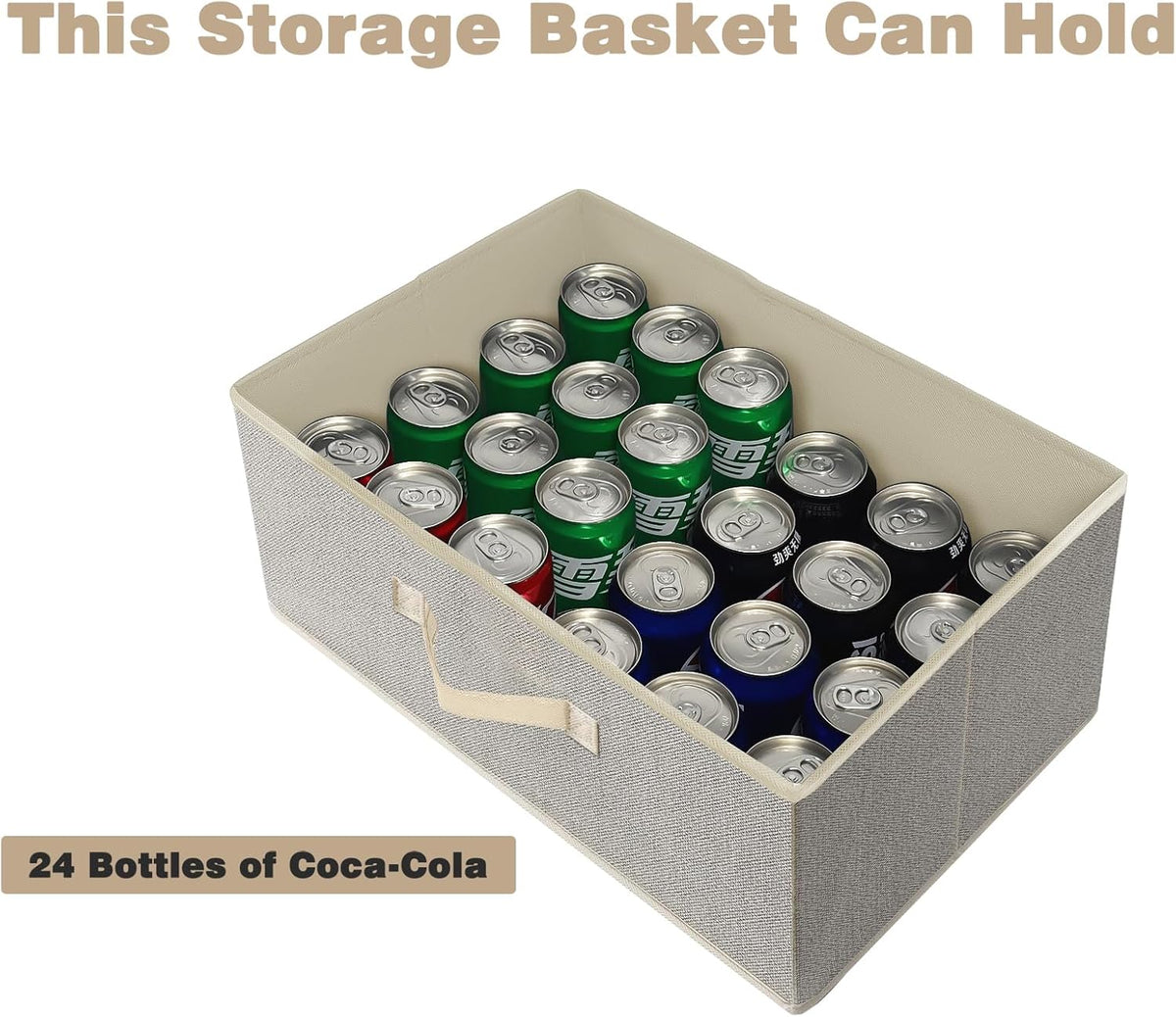 Storage Baskets, 15.7-Inch Woven Fabric Bins, Storage Cubes with Reinforced Handles, Organizer Bins