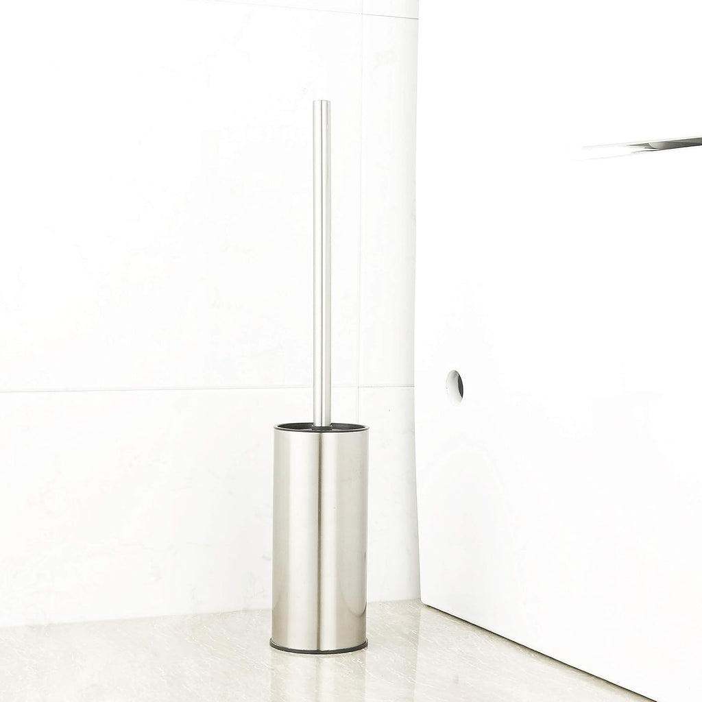 BGL Toilet Brush Holder Brushed Nickel, Stainless Steel 304 Brushed Nickel Round Freestanding