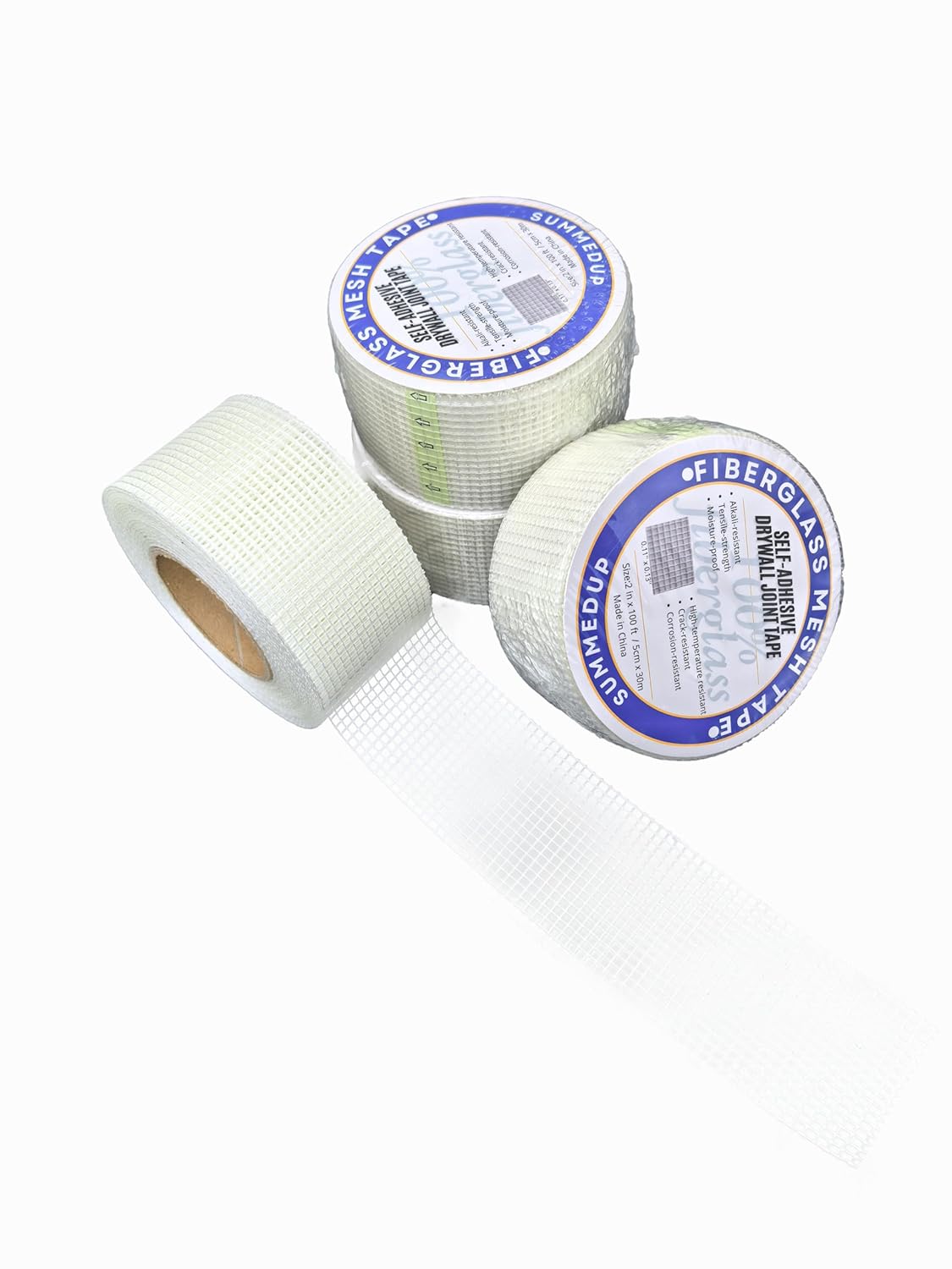Drywall Repair Tape Fiberglass Mesh Self-Adhesive Drywall Joint Tape 2 in x 100 FT for Wall Crack