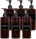 Tanlade 6 Pcs Shampoo and Conditioner Dispenser Bottles 16oz Modern Shower Soap Bottles with Pump