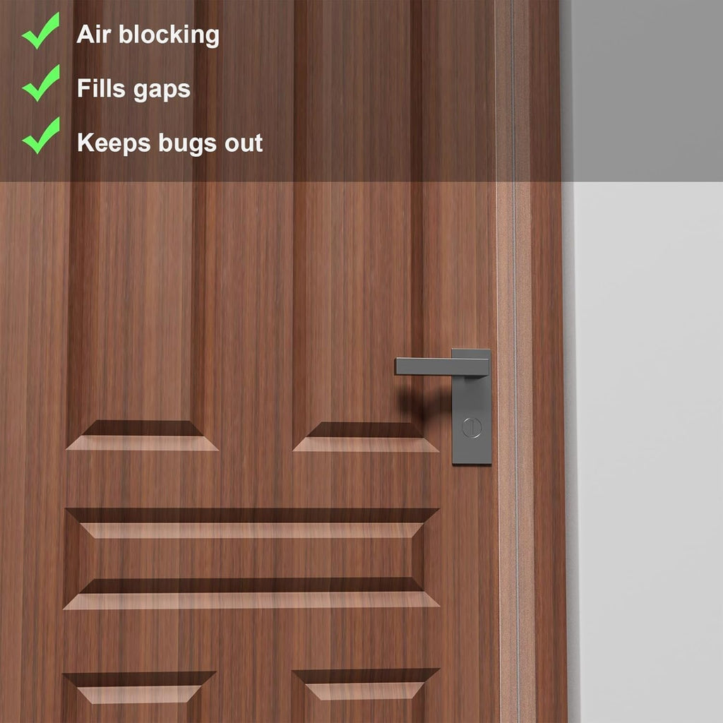 T-Shaped Door Draft Stopper, 1.97 in x 20 Ft Silicone Seal Strip for Windows Gaps, Weather