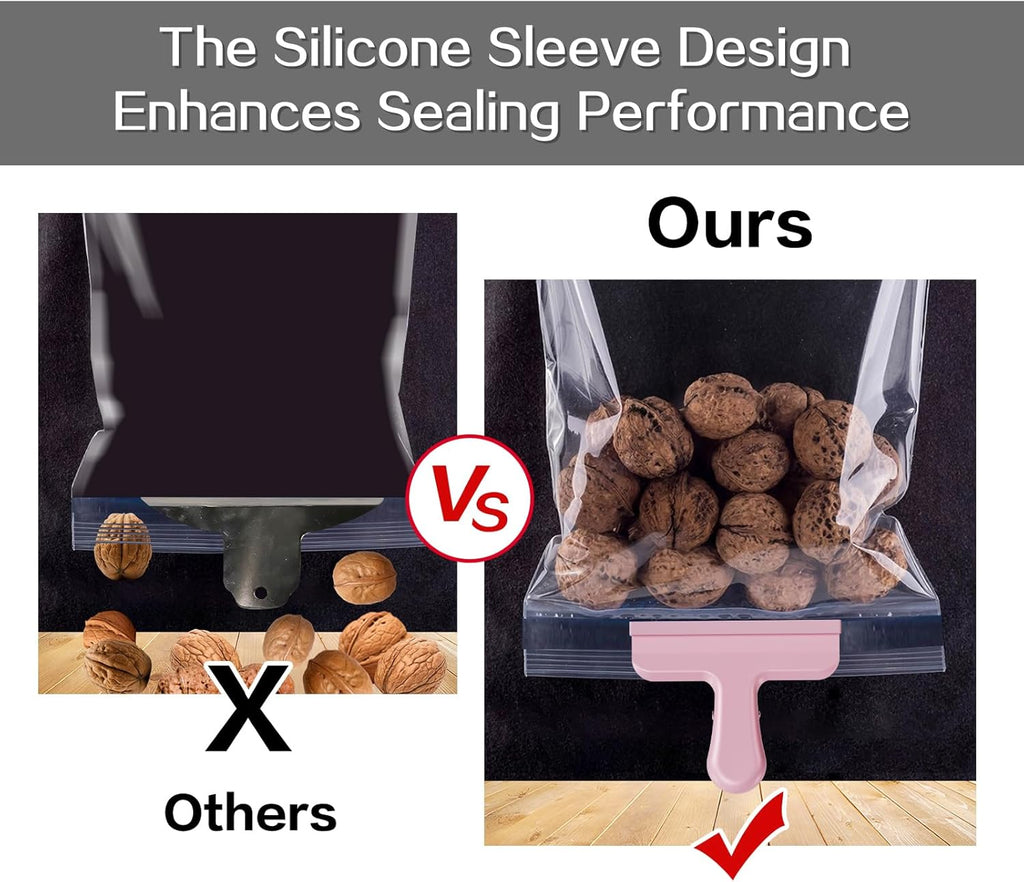 HOUSE AGAIN 12 Pack Stainless Steel Chip Bag Clips Covered with Silicone - NO More Sharp Edges