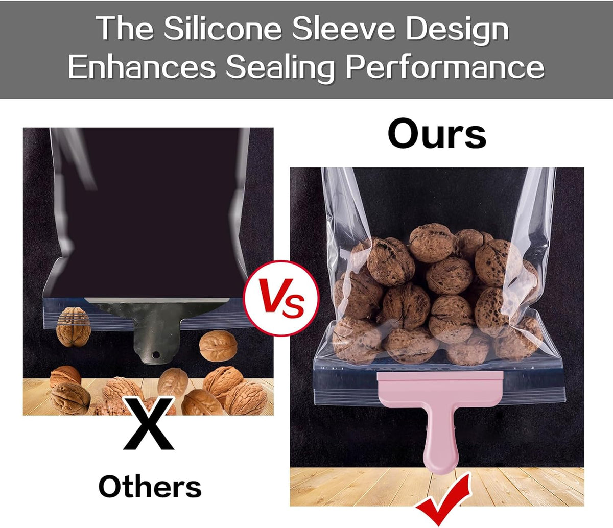 HOUSE AGAIN 12 Pack Stainless Steel Chip Bag Clips Covered with Silicone - NO More Sharp Edges